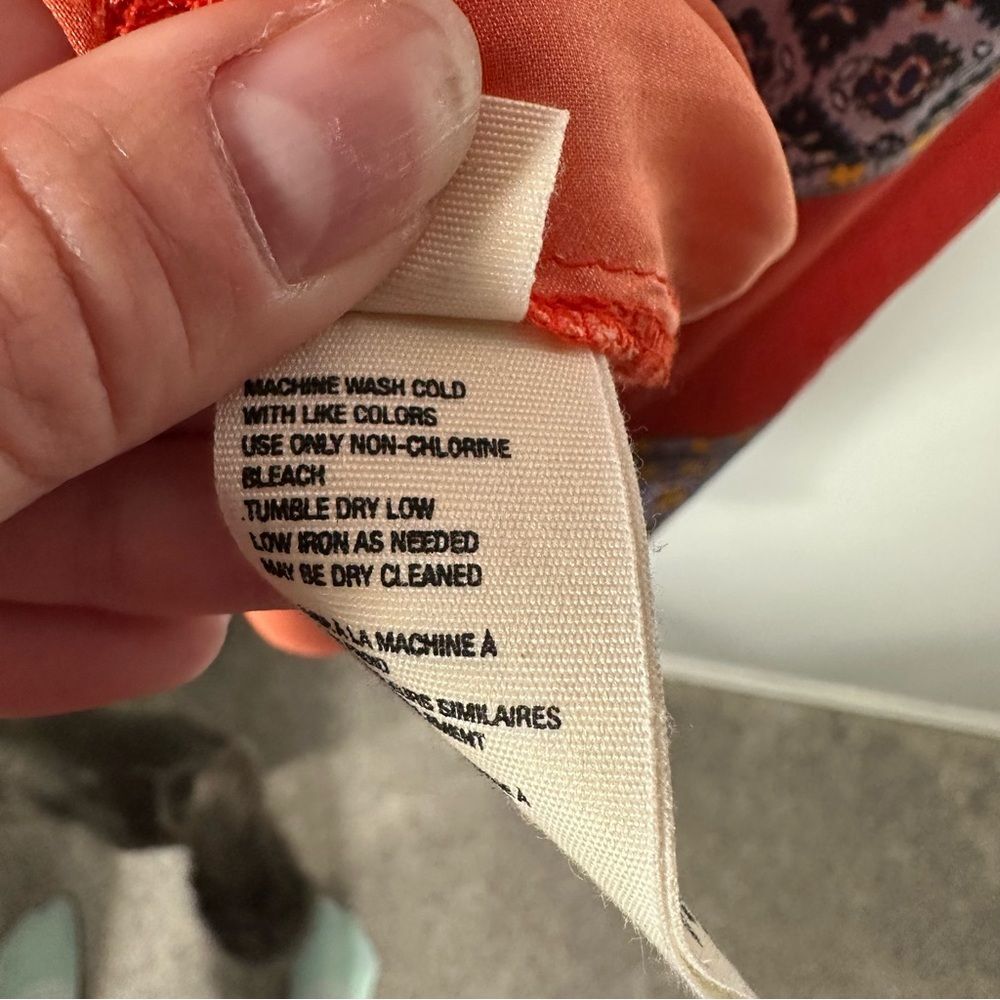 Free People Positano Print Blouse NWT Size XS Cherry Combo Boho Spring Chic - Picture 10 of 15